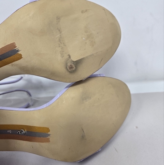 Sam Edelman Yaro Lilac Crocodile Embossed High Heel Sandels Sz 8M Adj. Straps - Picture 8 of 10